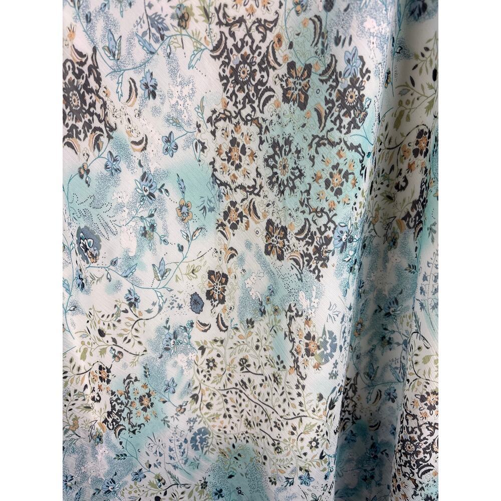 Womens Y2K Briggs New York Blue Floral Midi Skirt Tiered Flowy Fairy Gypsy Sz L - Picture 2 of 6